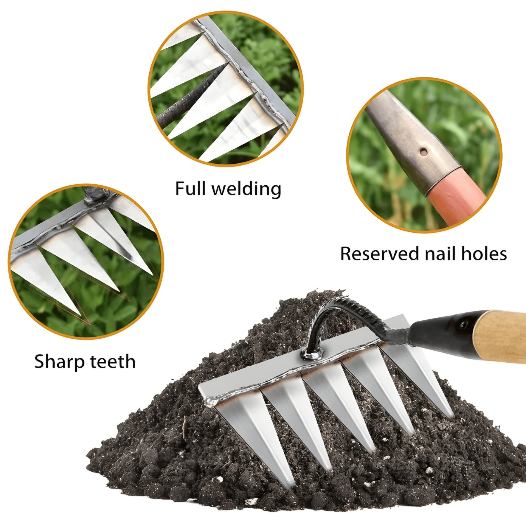 5 Teeth Carbon Steel Garden Weeding