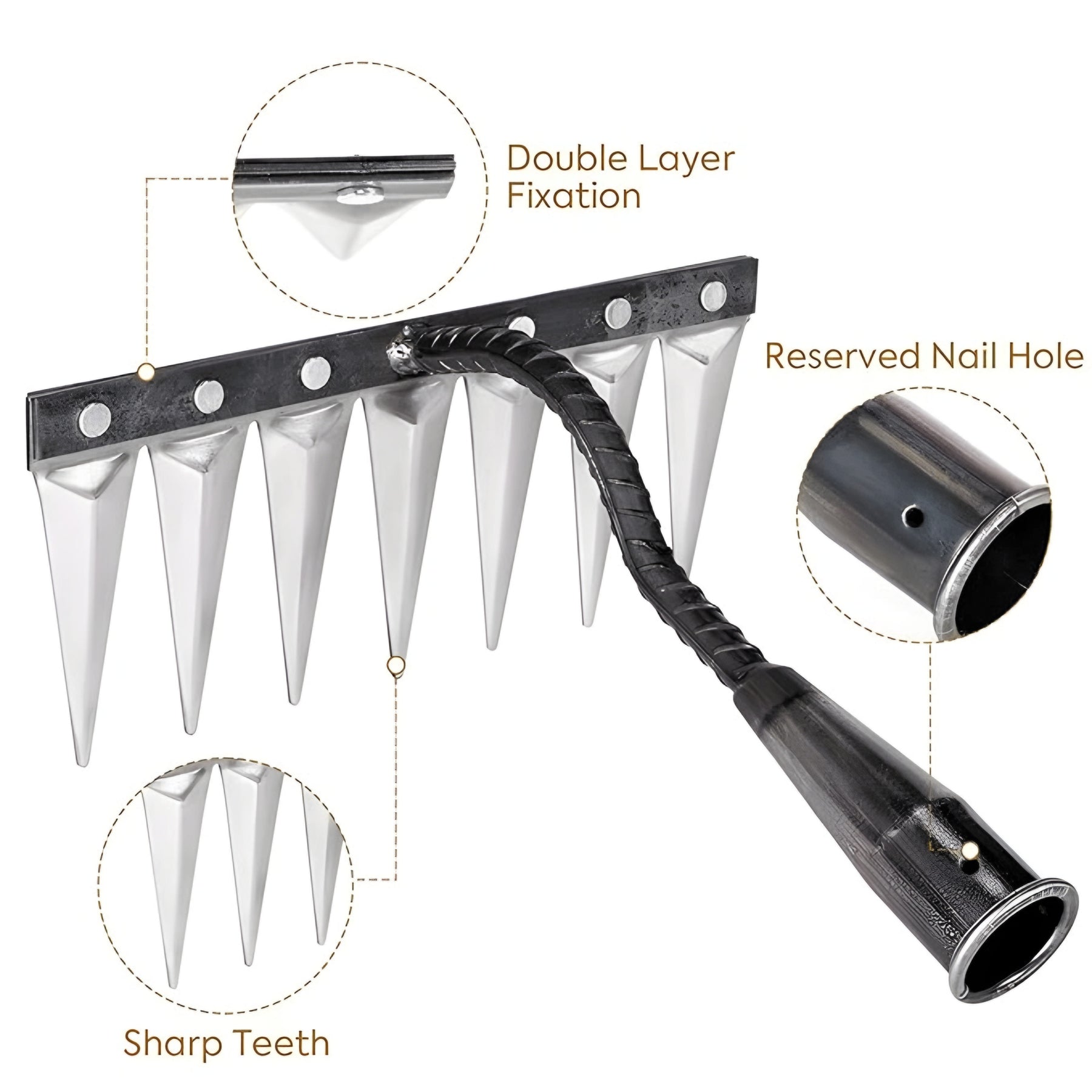 5 Teeth Carbon Steel Garden Weeding